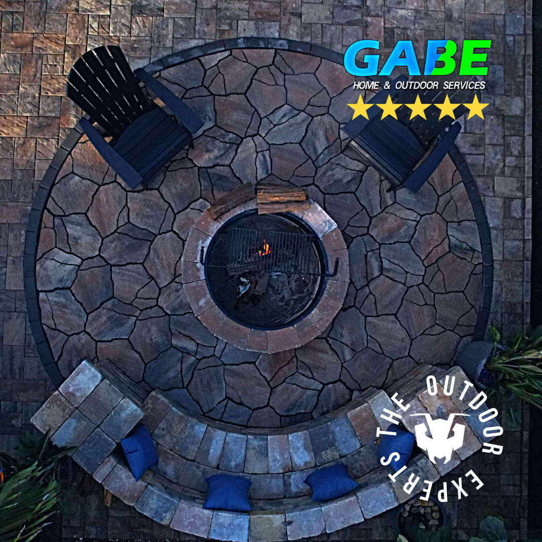 outdoor brick pavers patio, outdoor living, luxury and life style, outdoor firepit, winter garden